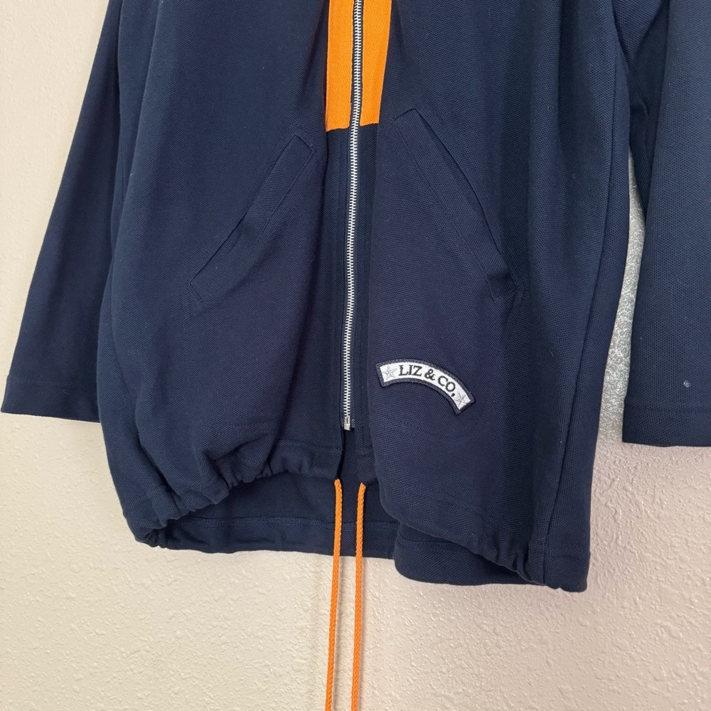 Liz Claiborne Vintage Nautical Hooded Zip Up Sweater - Picture 4 of 6